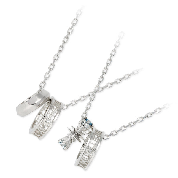 THE KISS シルバーペアネックレス