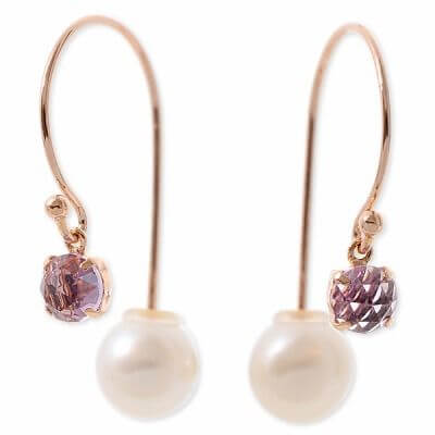 WISP ピンクゴールドフックピアス