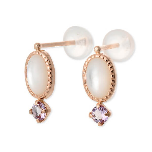 WISP ピンクゴールドピアス