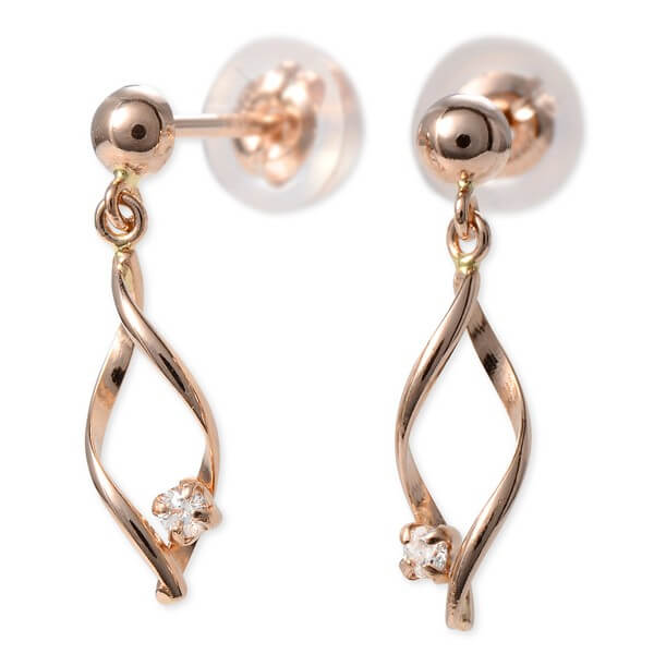 WISP ピンクゴールドピアス