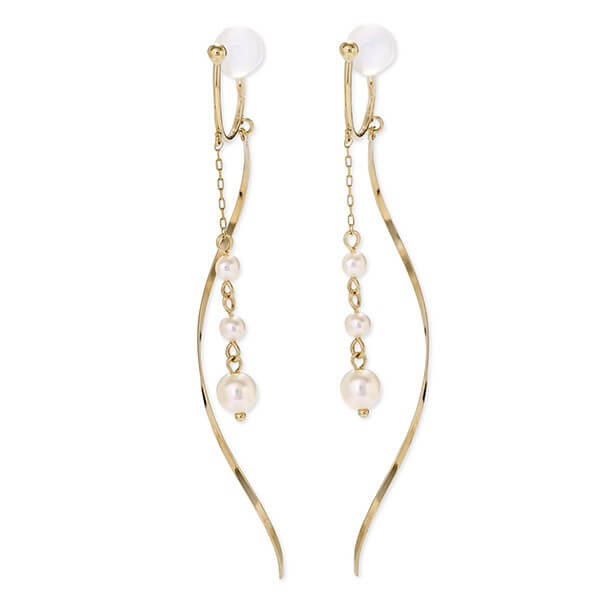 WISP イエローゴールドイヤリング