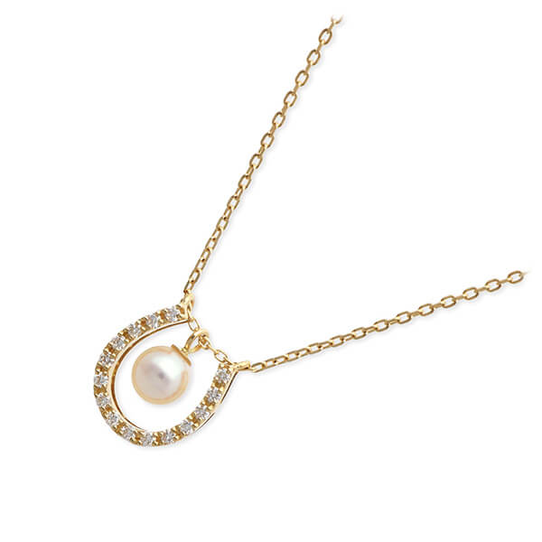 First Pearl for me イエローゴールドネックレス