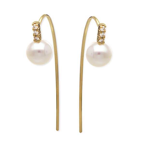 First Pearl for me イエローゴールドピアス