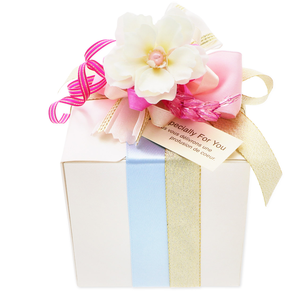 スペシャルラッピング ギフトラッピング ブルー色 メッセージ付 「especially for you ! 」