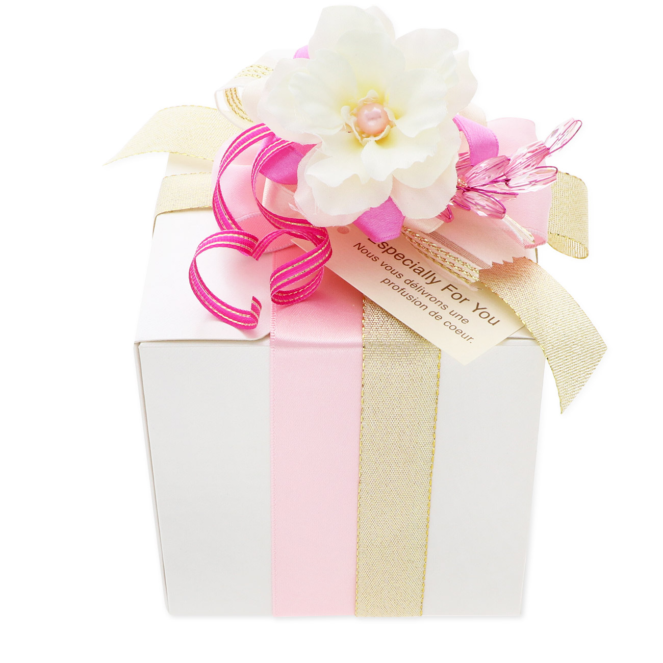 スペシャルラッピング ギフトラッピング ピンク色 メッセージ付 「especially for you ! 」