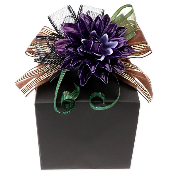 スペシャルラッピング ギフトラッピング 包装紙黒 ヴァイオレットフラワー