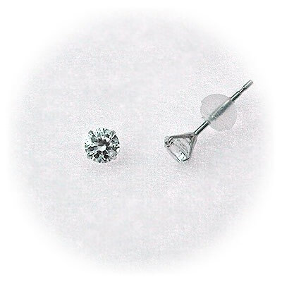 CLICK・ピアス ホワイトゴールドスタッドピアス