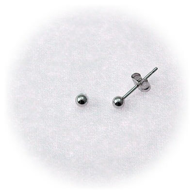 CLICK・ピアス ホワイトゴールドスタッドピアス