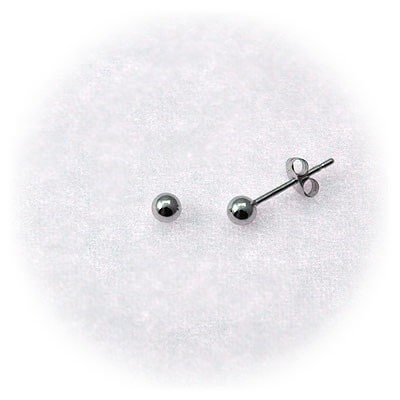 CLICK・ピアス ホワイトゴールドスタッドピアス