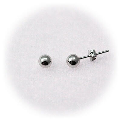 CLICK・ピアス ホワイトゴールドスタッドピアス