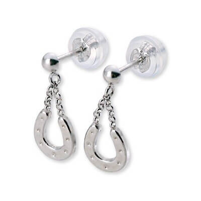 CLICK・ピアス ホワイトゴールドスタッドピアス