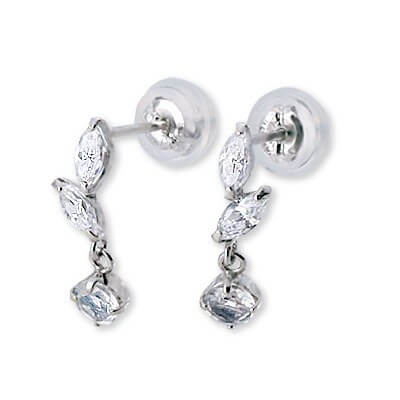 CLICK・ピアス ホワイトゴールドスタッドピアス