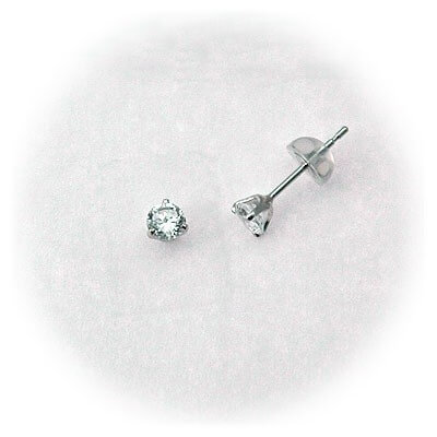 CLICK・ピアス ホワイトゴールドスタッドピアス