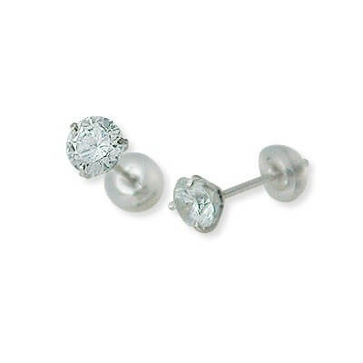 CLICK・ピアス ホワイトゴールドスタッドピアス