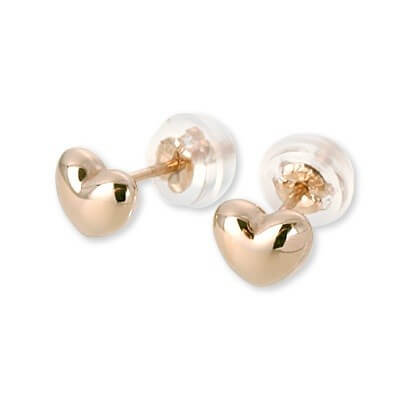 CLICK・ピアス ピンクゴールドスタッドピアス