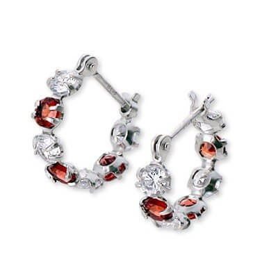 CLICK・ピアス ホワイトゴールドフープピアス