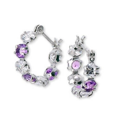 CLICK・ピアス ホワイトゴールドフープピアス