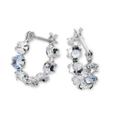 CLICK・ピアス ホワイトゴールドフープピアス