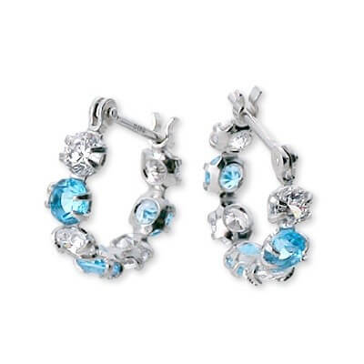 CLICK・ピアス ホワイトゴールドフープピアス