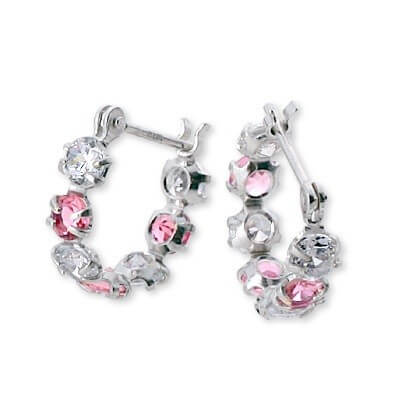 CLICK・ピアス ホワイトゴールドフープピアス