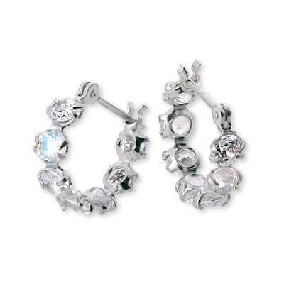 CLICK・ピアス ホワイトゴールドフープピアス