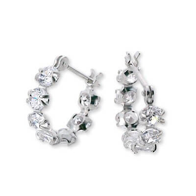 CLICK・ピアス ホワイトゴールドフープピアス