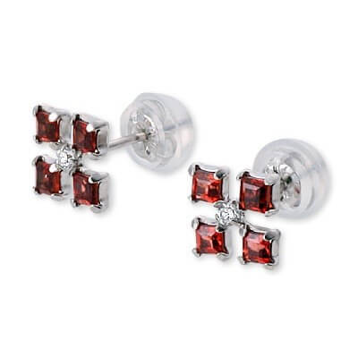 CLICK・ピアス ホワイトゴールドスタッドピアス