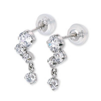 CLICK・ピアス ホワイトゴールドスタッドピアス