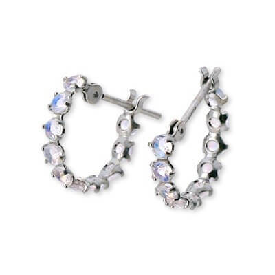 CLICK・ピアス ホワイトゴールドフープピアス