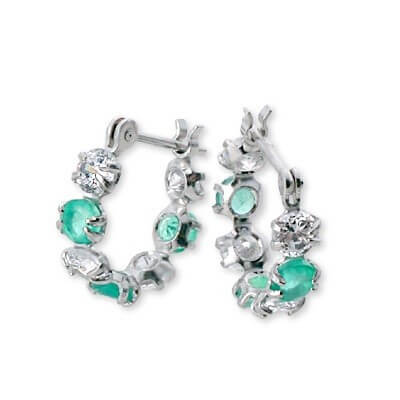 CLICK・ピアス ホワイトゴールドフープピアス