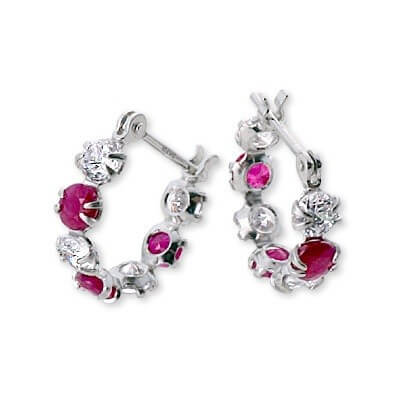 CLICK・ピアス ホワイトゴールドフープピアス