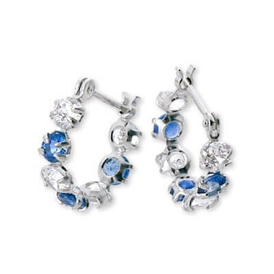 CLICK・ピアス ホワイトゴールドフープピアス