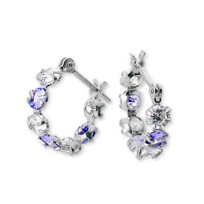 CLICK・ピアス ホワイトゴールドフープピアス