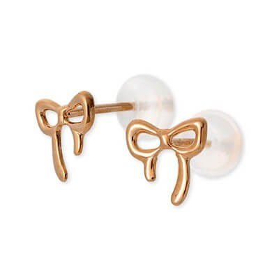 CLICK・ピアス ピンクゴールドスタッドピアス