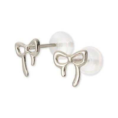 CLICK・ピアス ホワイトゴールドスタッドピアス