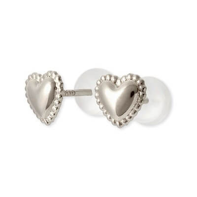 CLICK・ピアス ホワイトゴールドスタッドピアス