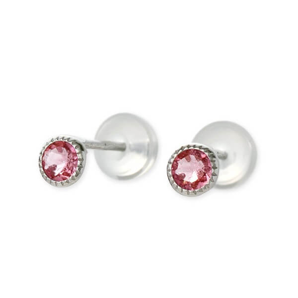 CLICK・ピアス ホワイトゴールドスタッドピアス