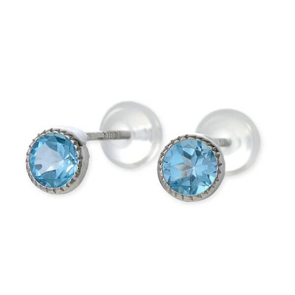 CLICK・ピアス ホワイトゴールドスタッドピアス