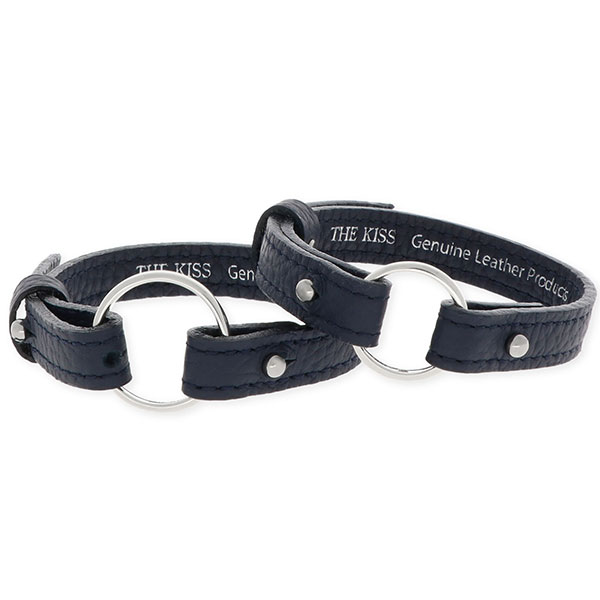THE KISS レザーペアブレスレット&シルバーペアリング セット