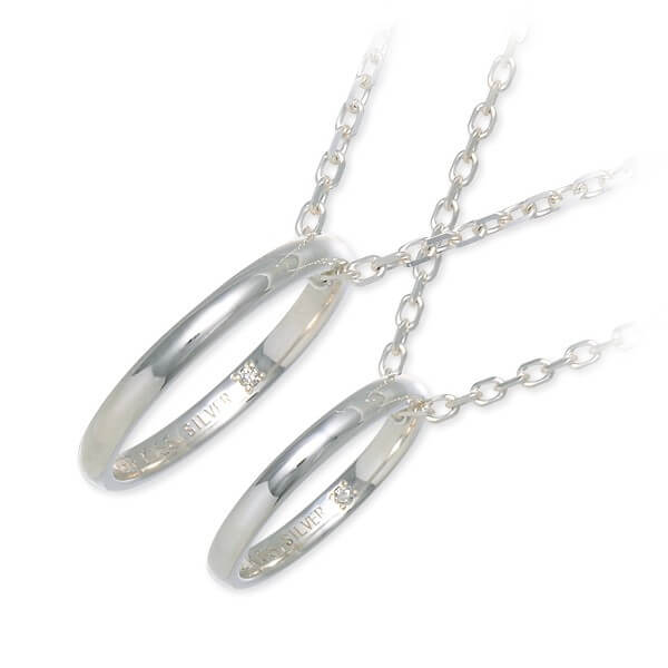 THE KISS シルバーペアネックレス