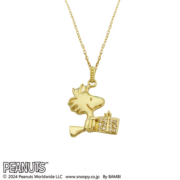 スヌーピー (SNOOPY) イエローゴールドネックレス