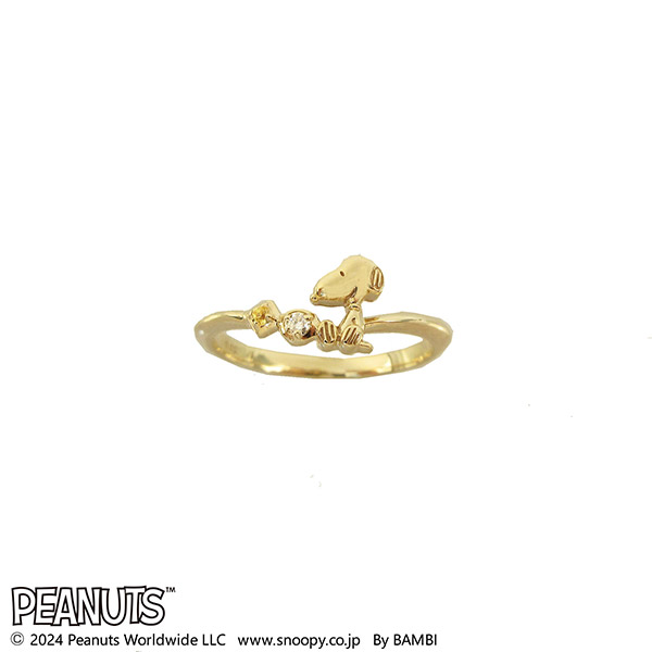 スヌーピー (SNOOPY) レディース イエローゴールドリング KLRRE001