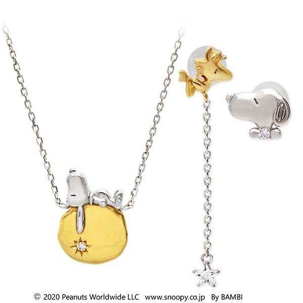 スヌーピー (SNOOPY) シルバーネックレス&ピアスセット