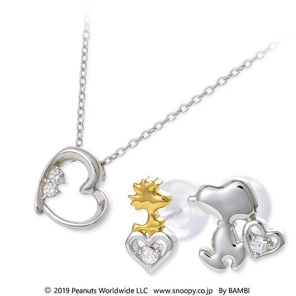 スヌーピー (SNOOPY) シルバーネックレス&ピアスセット