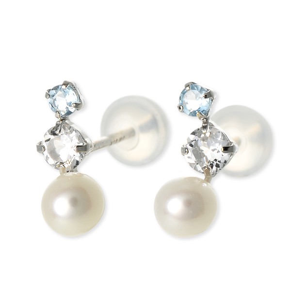 WISP ホワイトゴールドピアス