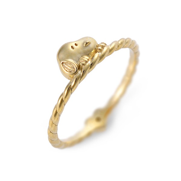 スヌーピー (SNOOPY) レディース イエローゴールドピンキーリング KRRA001