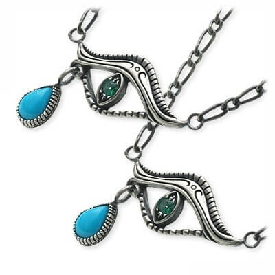 Hourokudo シルバーペアネックレス