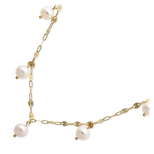 First Pearl for me イエローゴールドネックレス