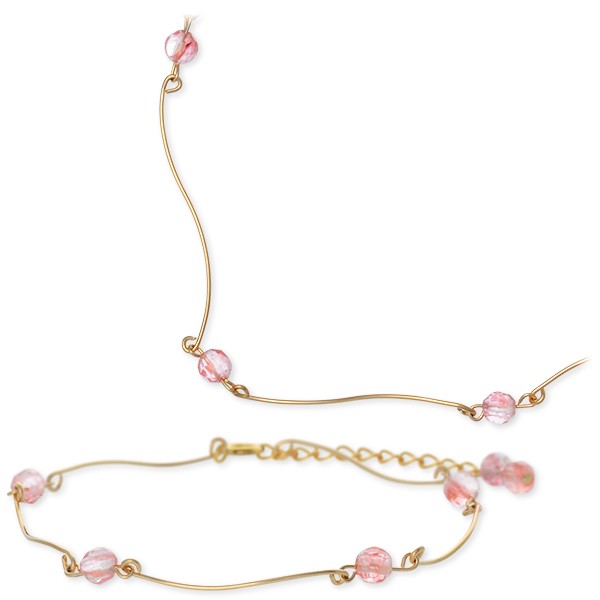 UZUOU ゴールドフィルドネックレス&ブレスレットセット