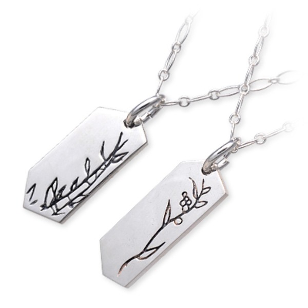 UZUOU シルバーペアネックレス